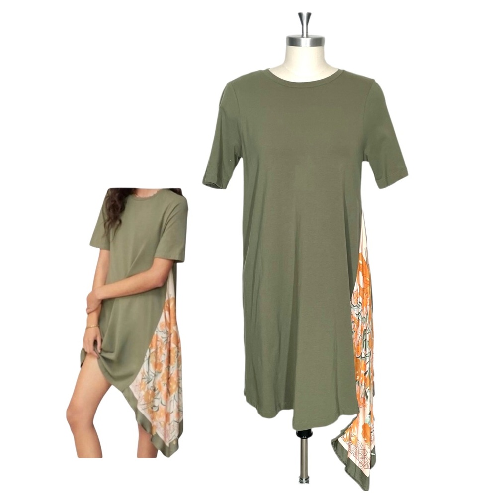 Anthropologie Tiny For Saturday Sunday Giulia Asymmetric Boho T-Shirt Dress XS